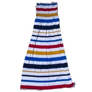 Striped dress size small white and red striped lightweight maxi tube dress